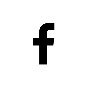 Facebook logo in black on a white background