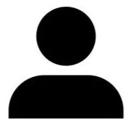 Simple black and white silhouette of a person
