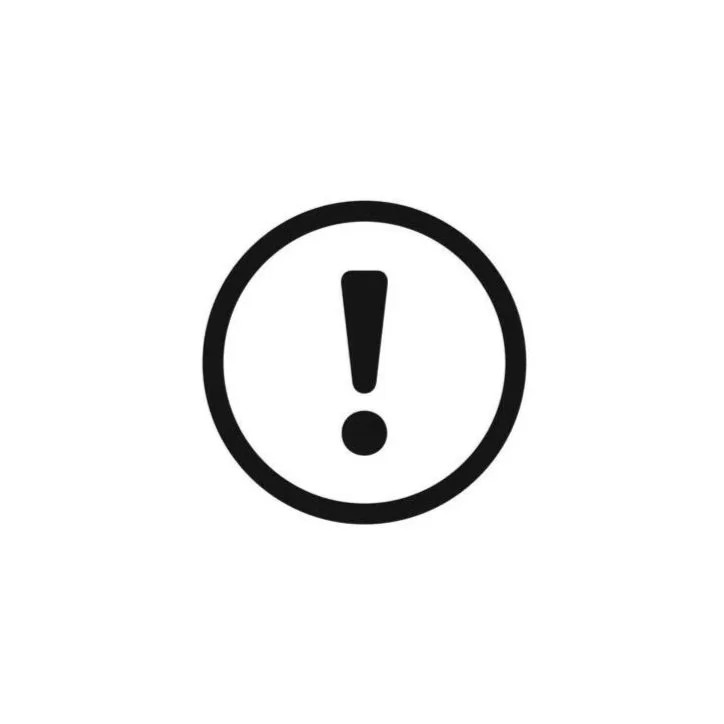 Warning icon with exclamation mark inside a circle