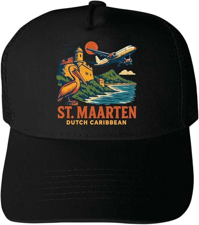 St. Maarten Plane cap (common along the shore) → View hats like this