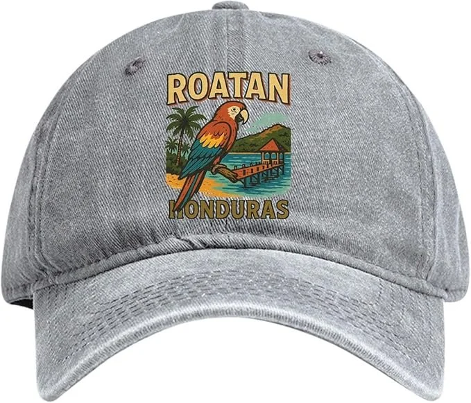 Colorful parrot souvenir cap (common in beach shops)  →View similar hats
