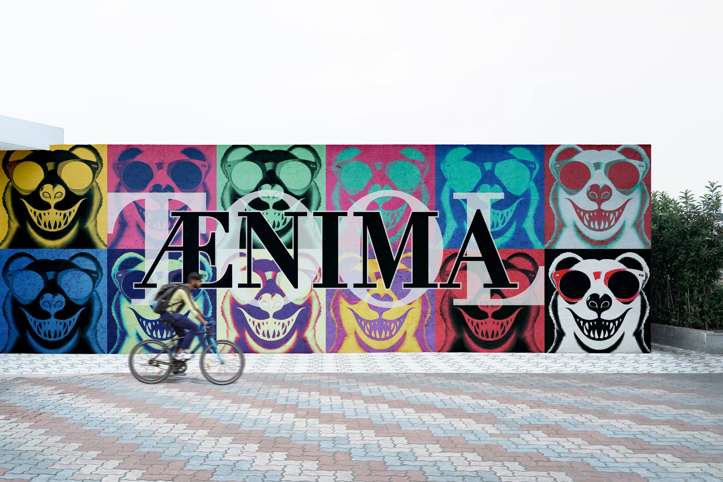 A mockup of a mural advertising the album's release.