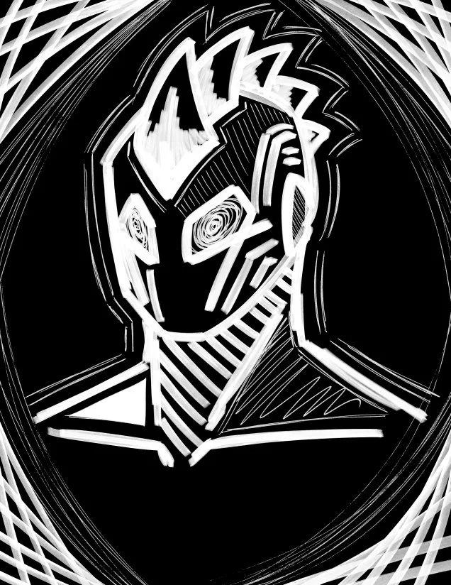 German Expressionist portrait of Johnel Pastor, the person whom this website is about.