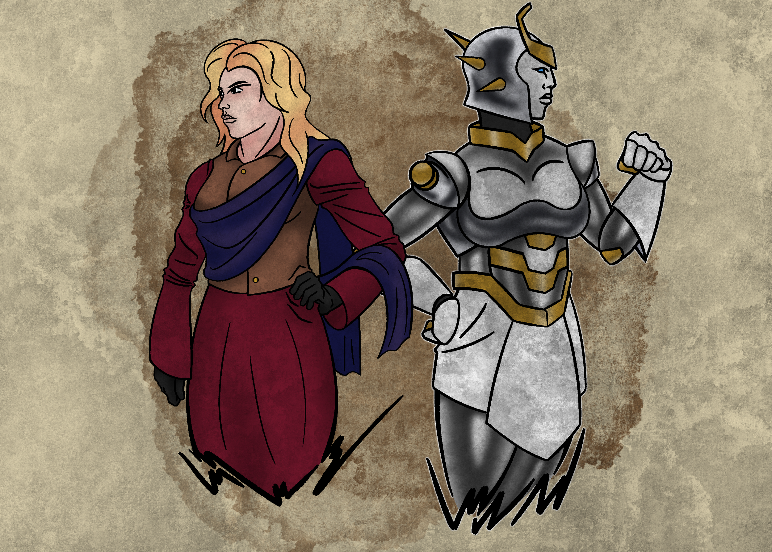Some lady and Shout the Robot Woman.