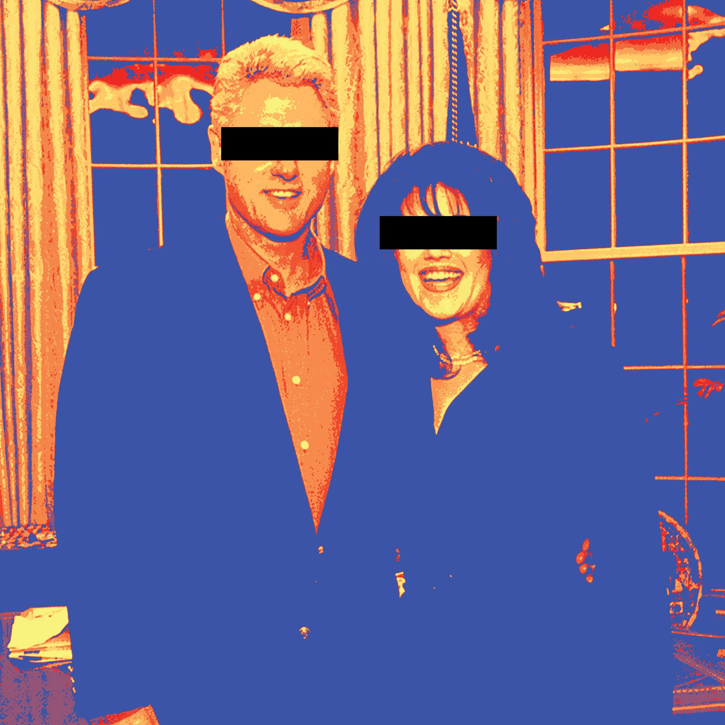 A flat depicting a former president and his affair partner.