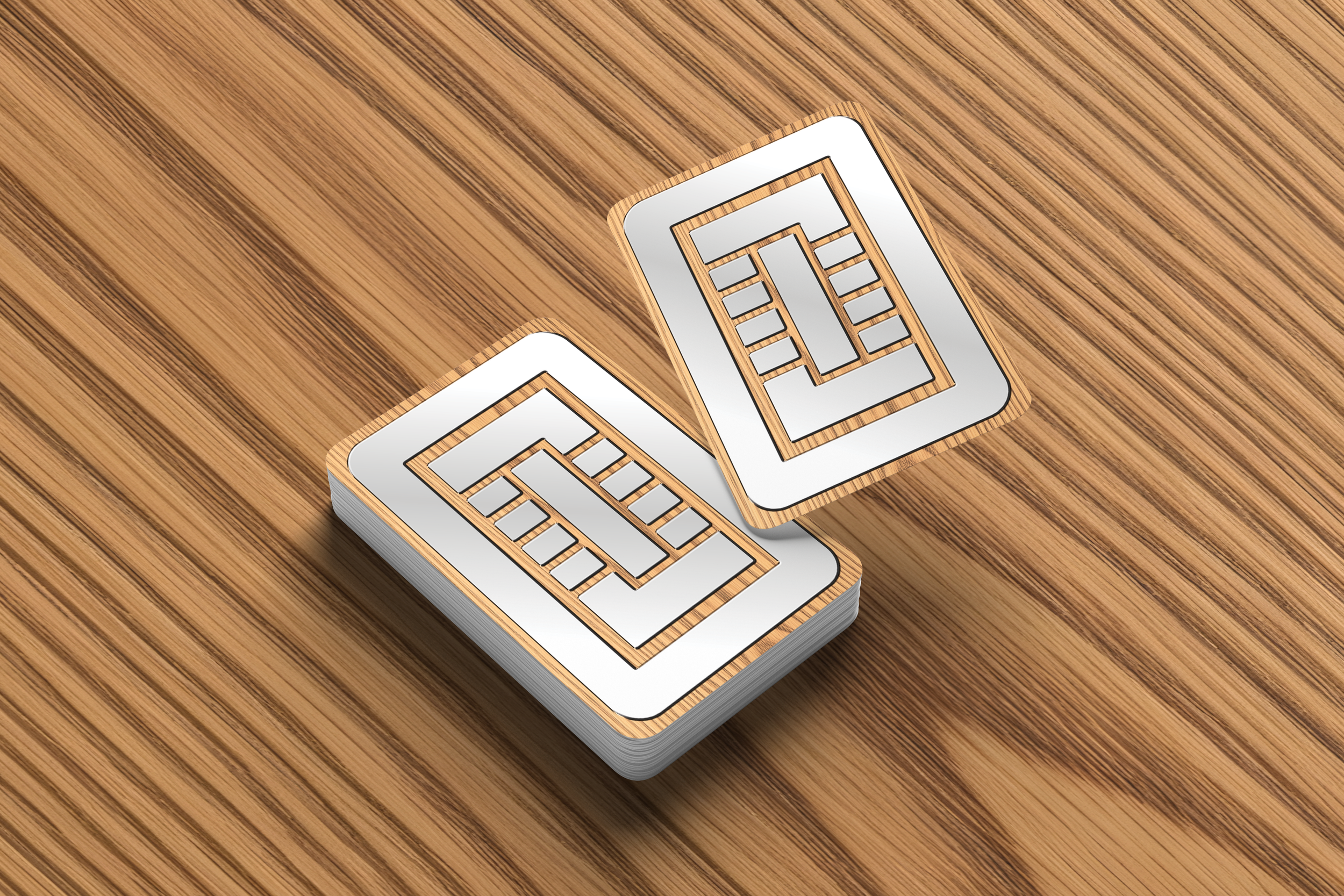 A picture of a deck of cards on a wooden surface.