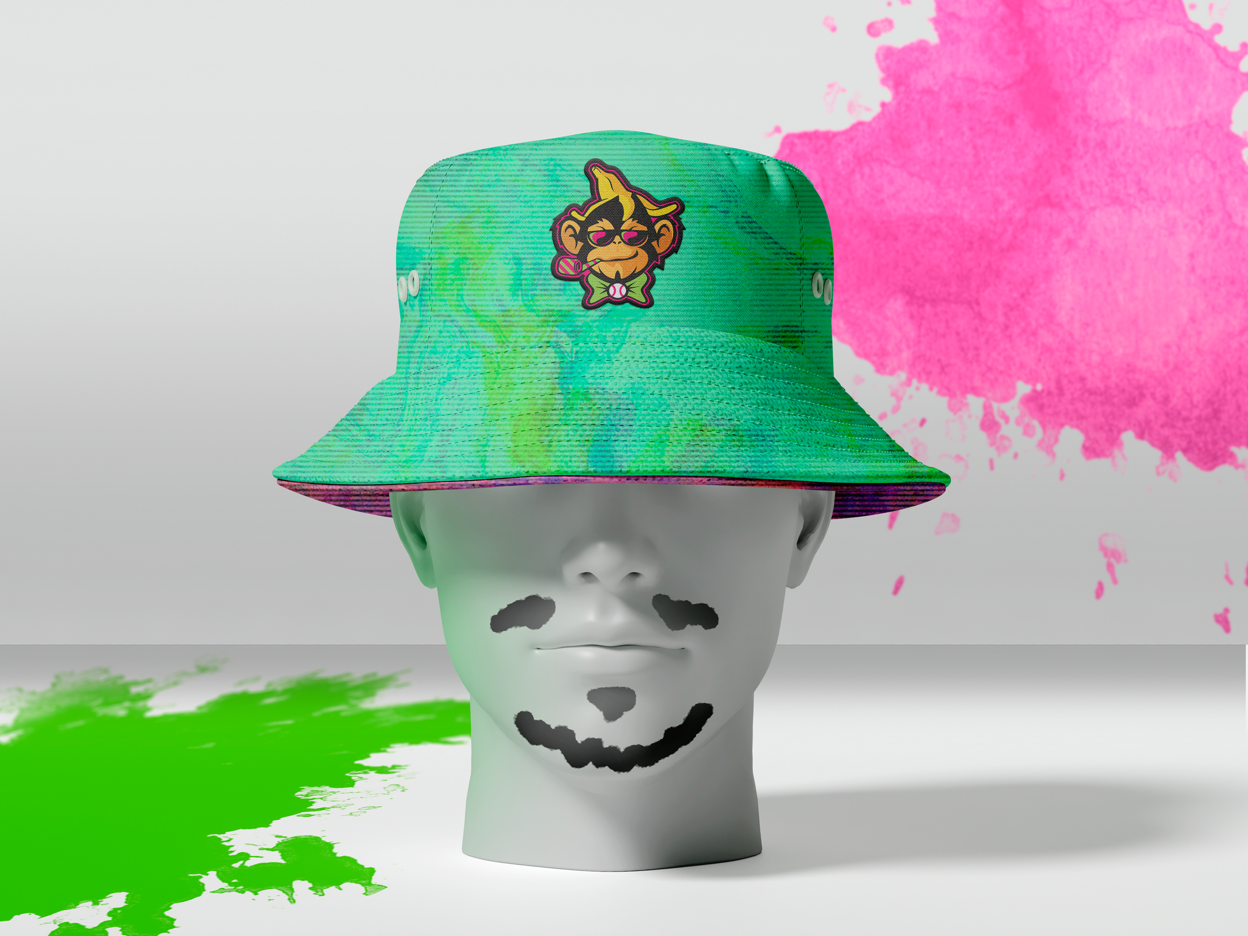 Party Animals Glitch Hat Mockup Green.png