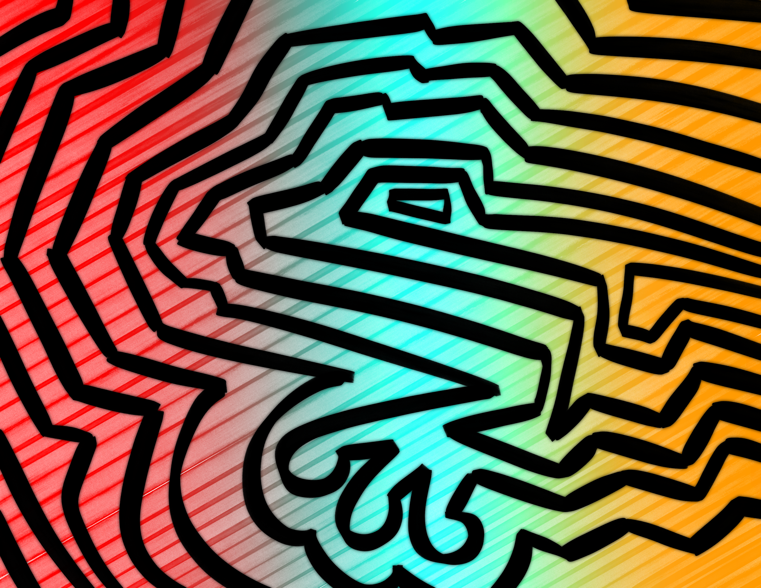 A flat of the concentric, stripey frog design.