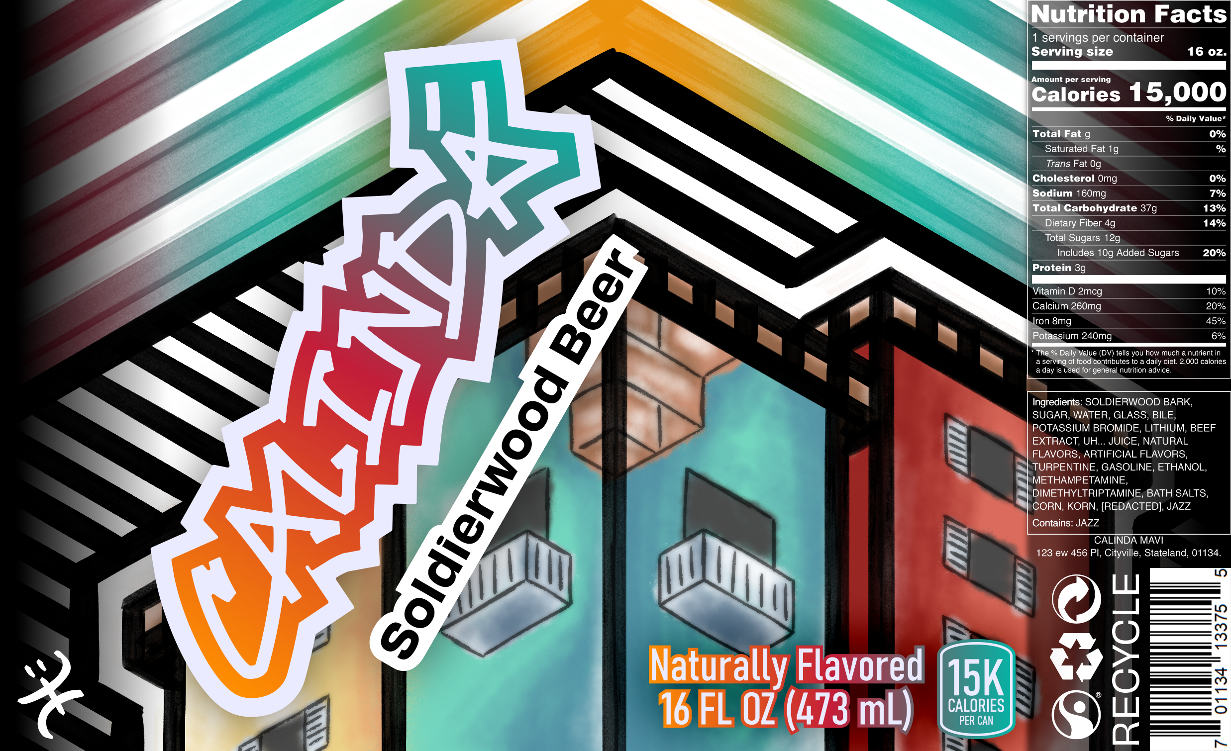 A flat of the can label design.