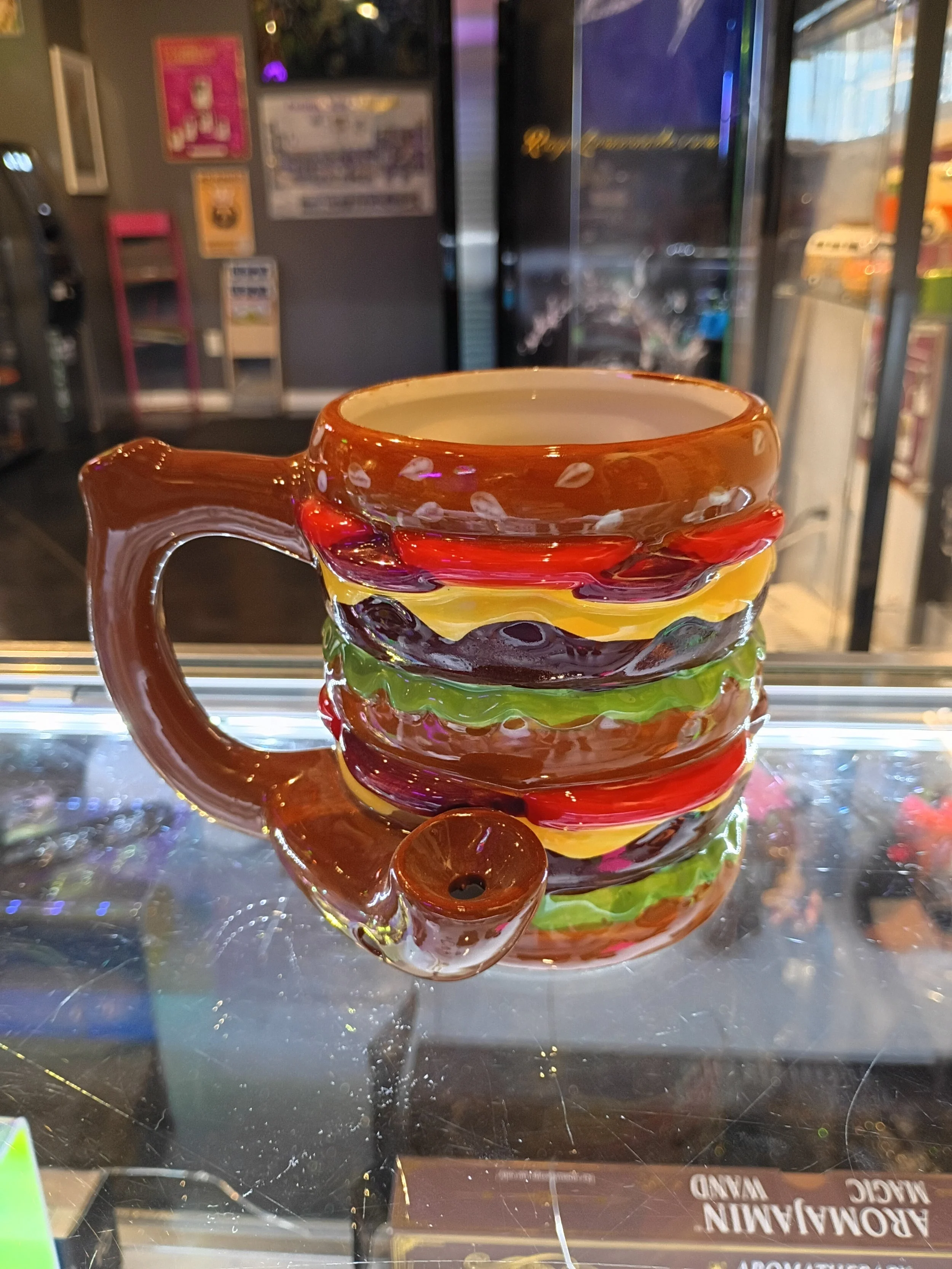 Cheeseburger pipe mug