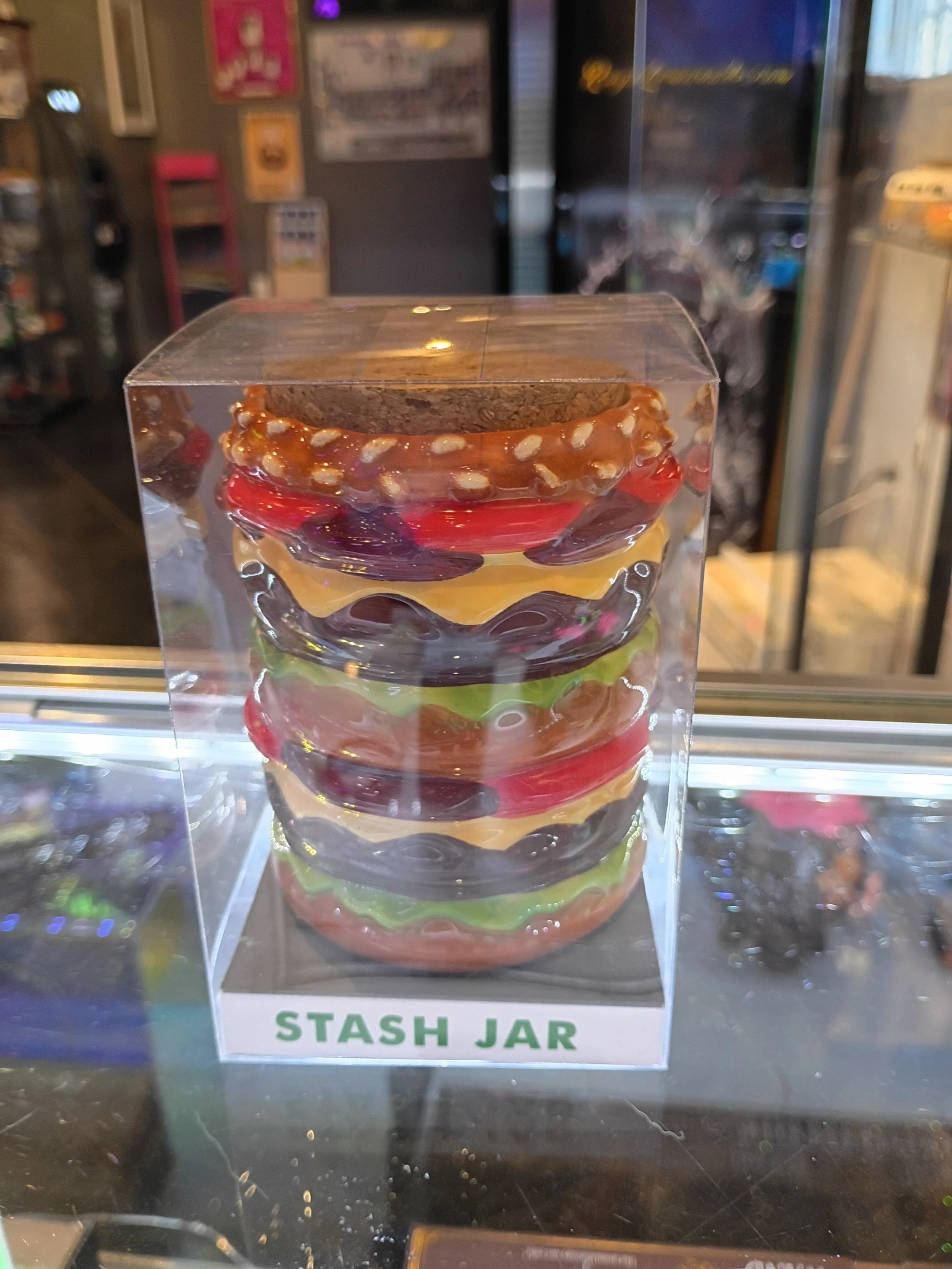 Cheeseburger stash jar