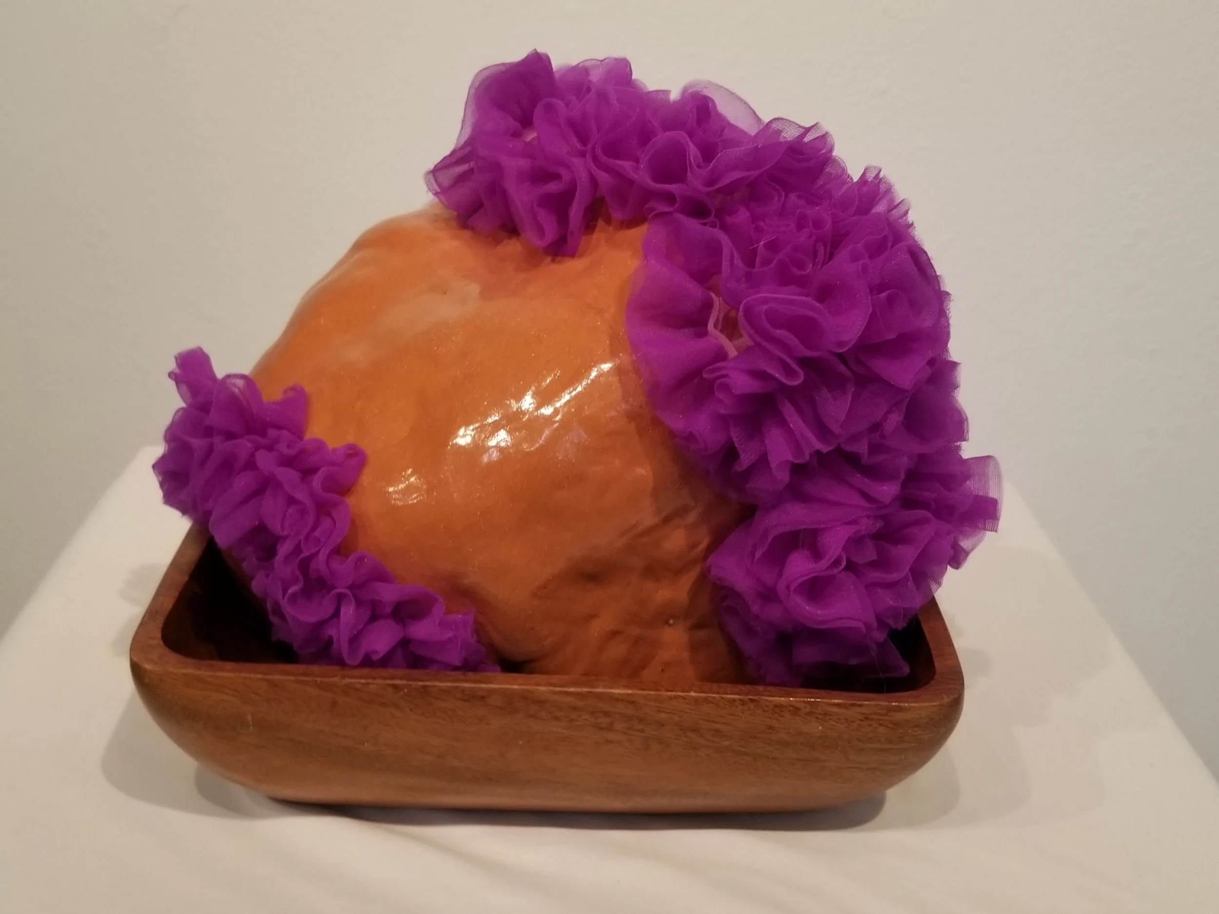 Flounce

Low Fire Clay, Glaze, Nylon Tulle, Wood