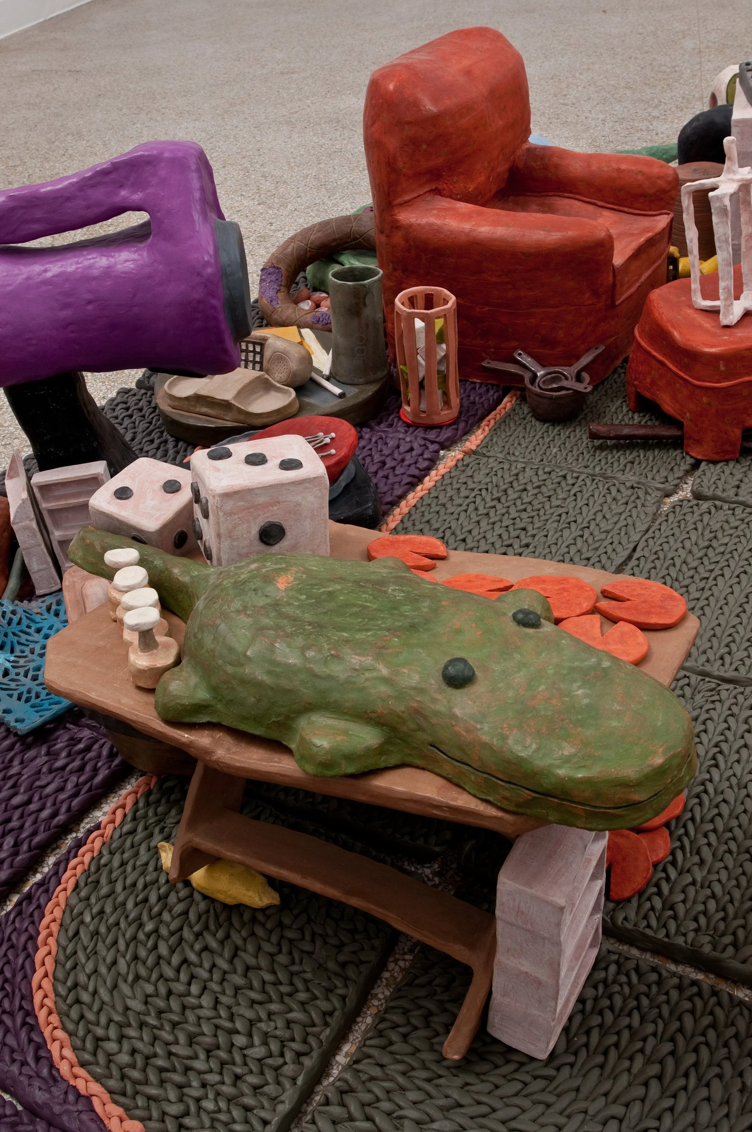 Alice the Alligator, Taylor's Pork Roll, Dice, Tuba Valves Close Up

All Low Fire Clay