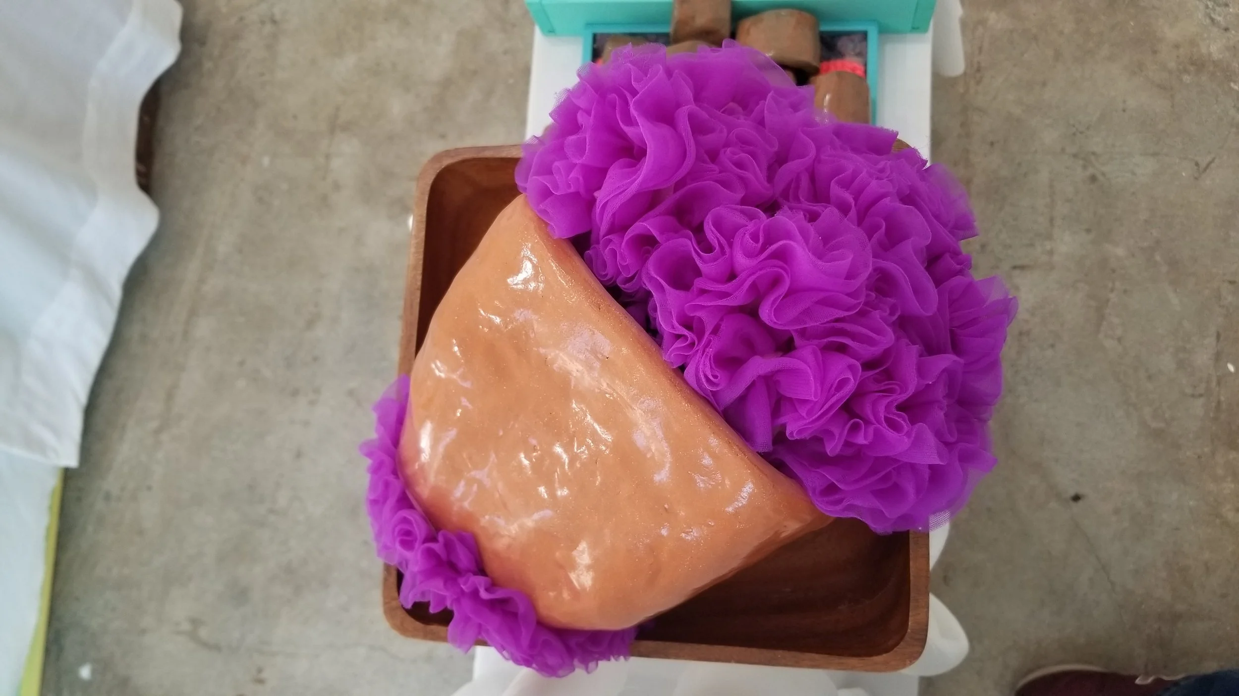 Mary Elkins
Impractical Container #3: Flounce
Low Fire Clay, Glaze, Nylon, Wood
9” x 12” x 11”
2024