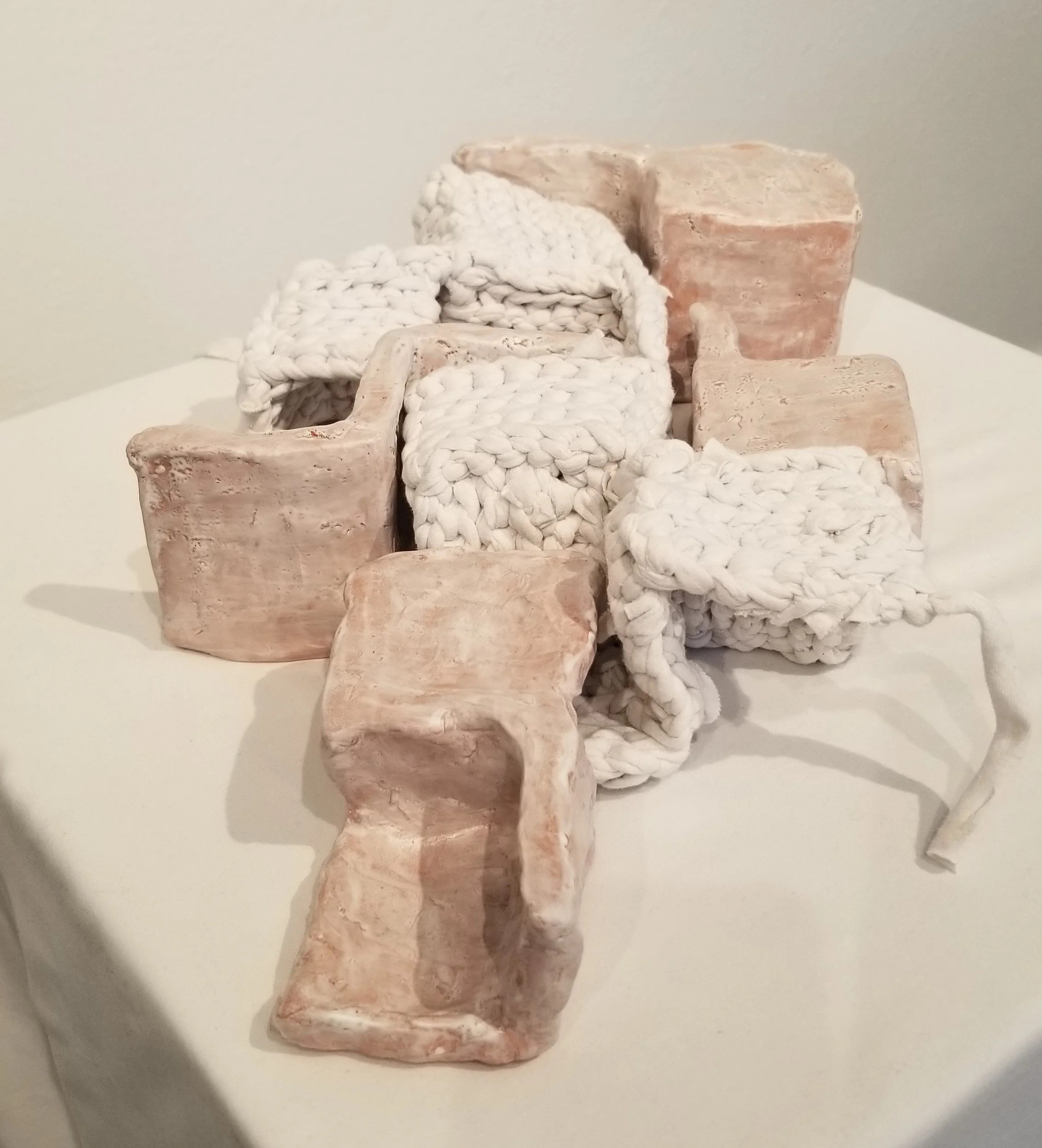 Working Together (Clay and Crochet)

Low Fire Clay, Glaze, Cotton
