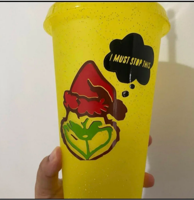 Grinch 24 oz cold cup