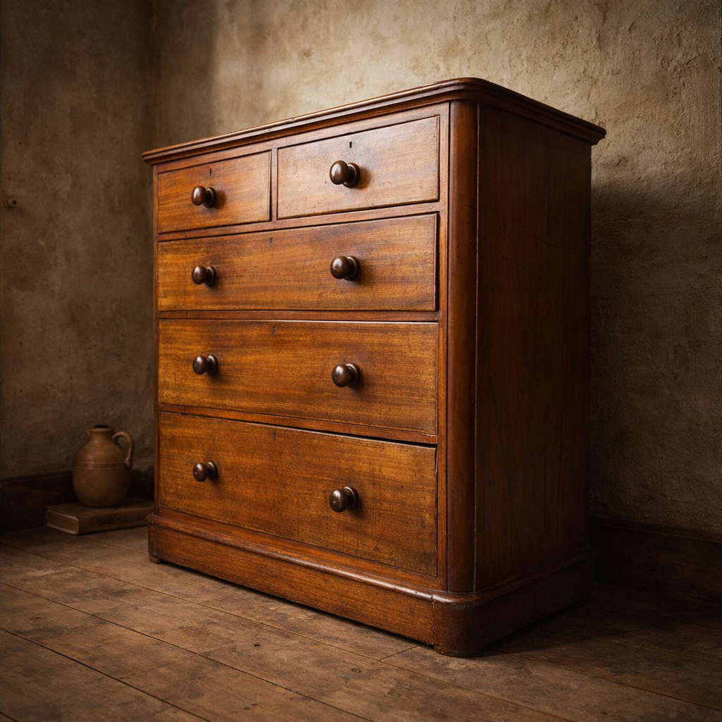 victorian mahogany chest of drawers two over three.png