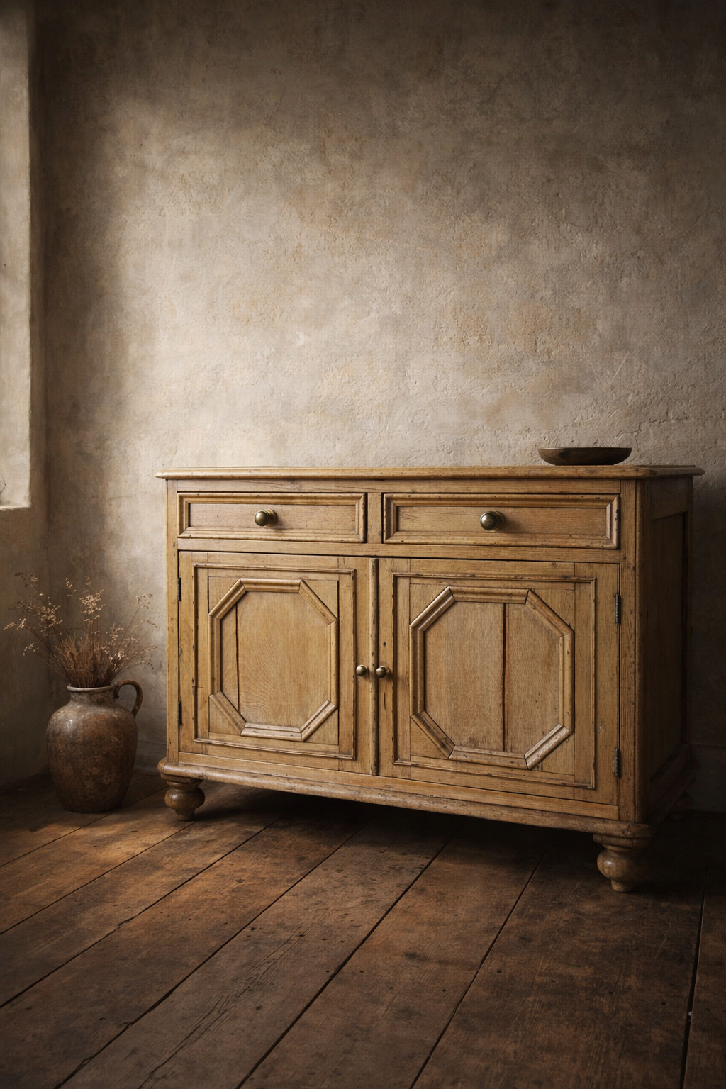 English Victorian Pine Sideboard Cupboard