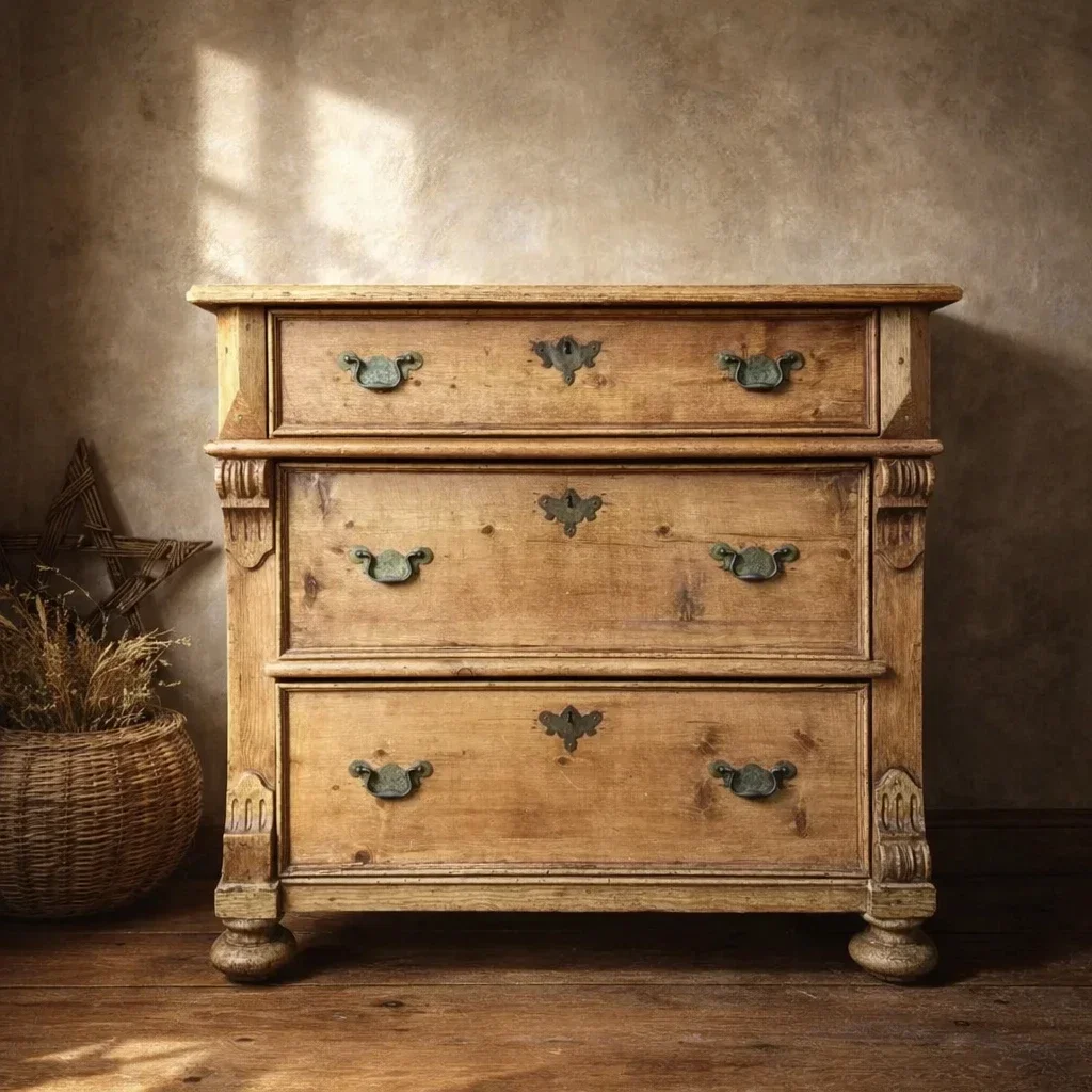 Antique 19th Century Eastern European Pine Chest of Drawers
