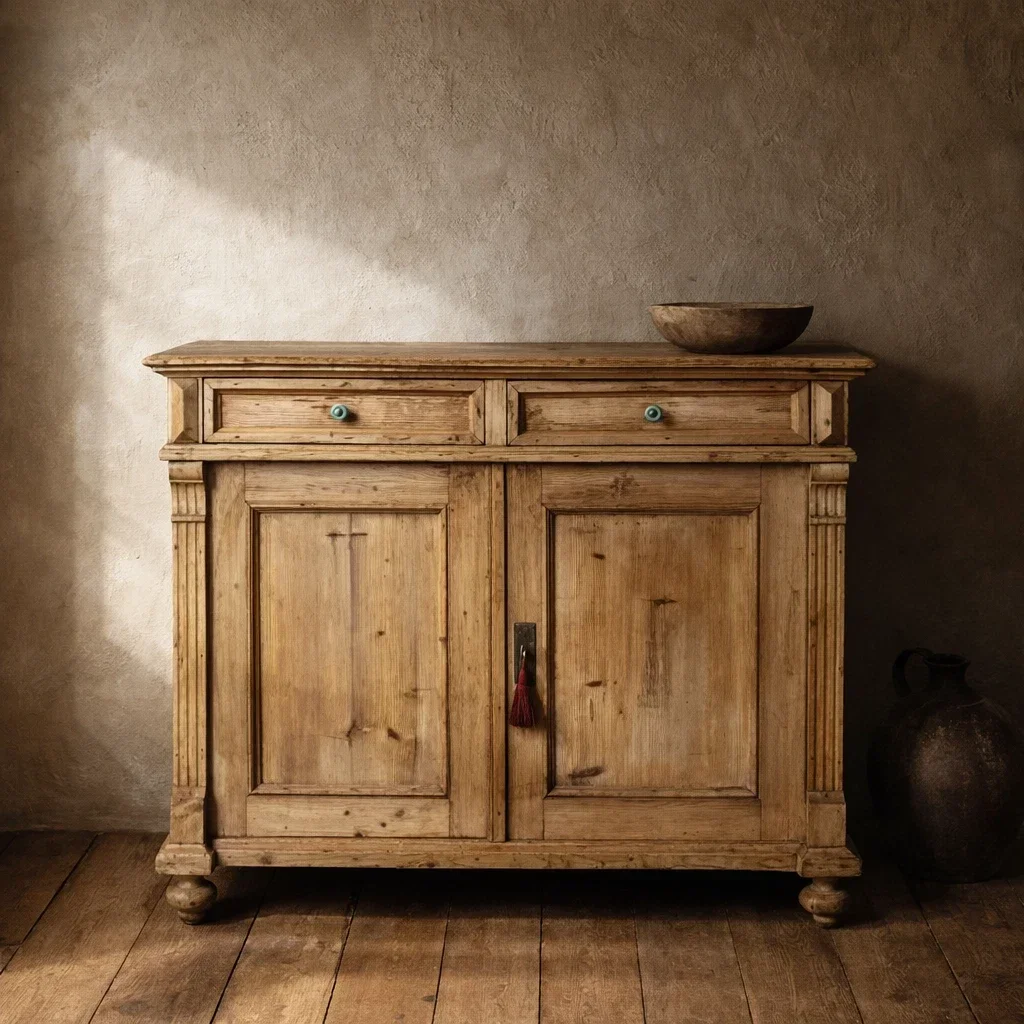 Antique Pine 19th Century Eastern European Cupboard Cabinet Sideboard