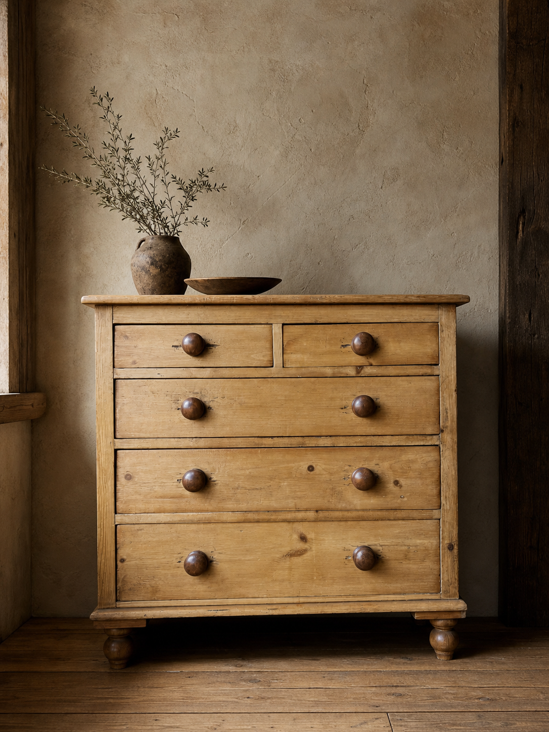 a victorian pine chest of drawers on tulip feet.png