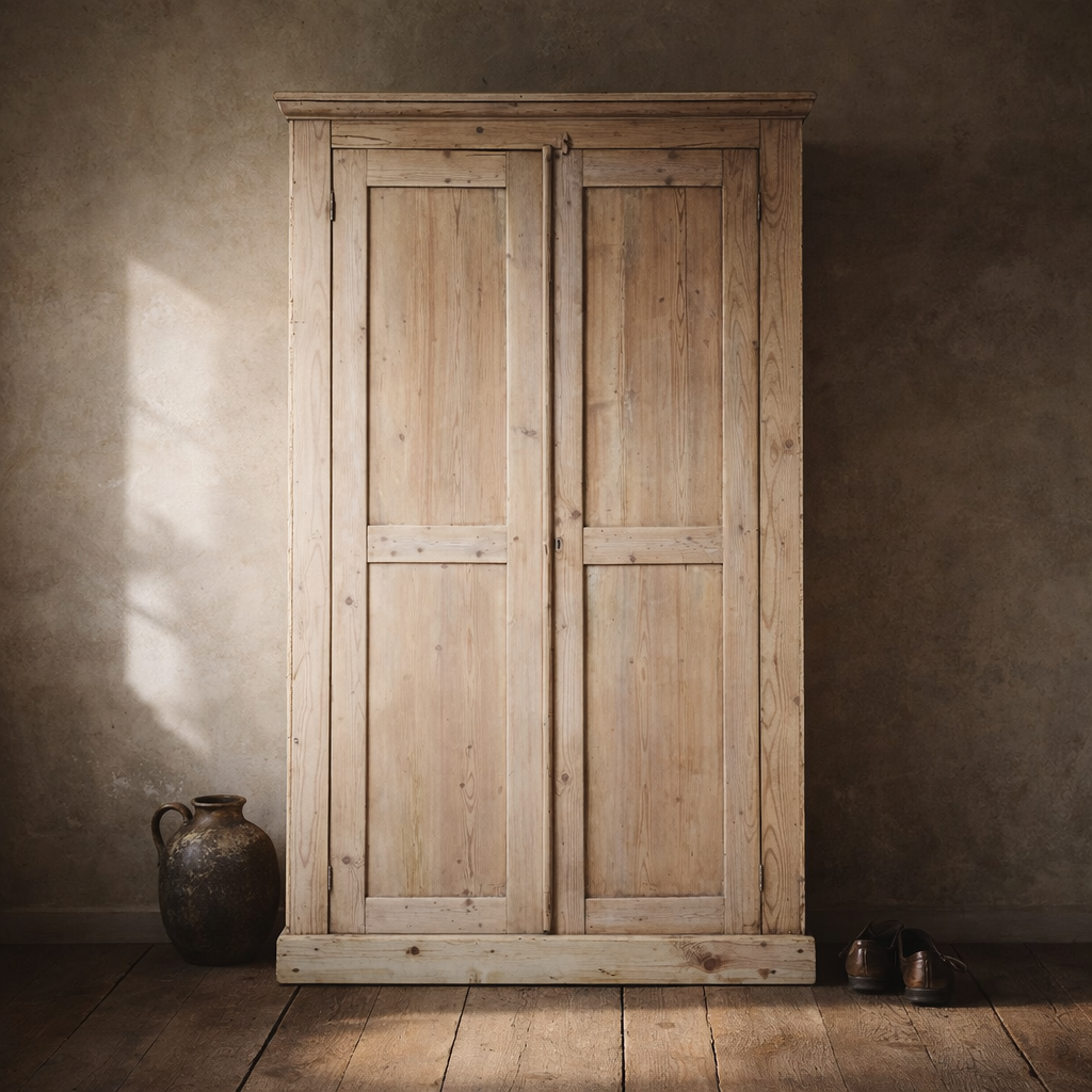 A large Victorian pine larder or linen cupboard, lovely mellow colour. Bring It Home Furniture, Hingham Norfolk.