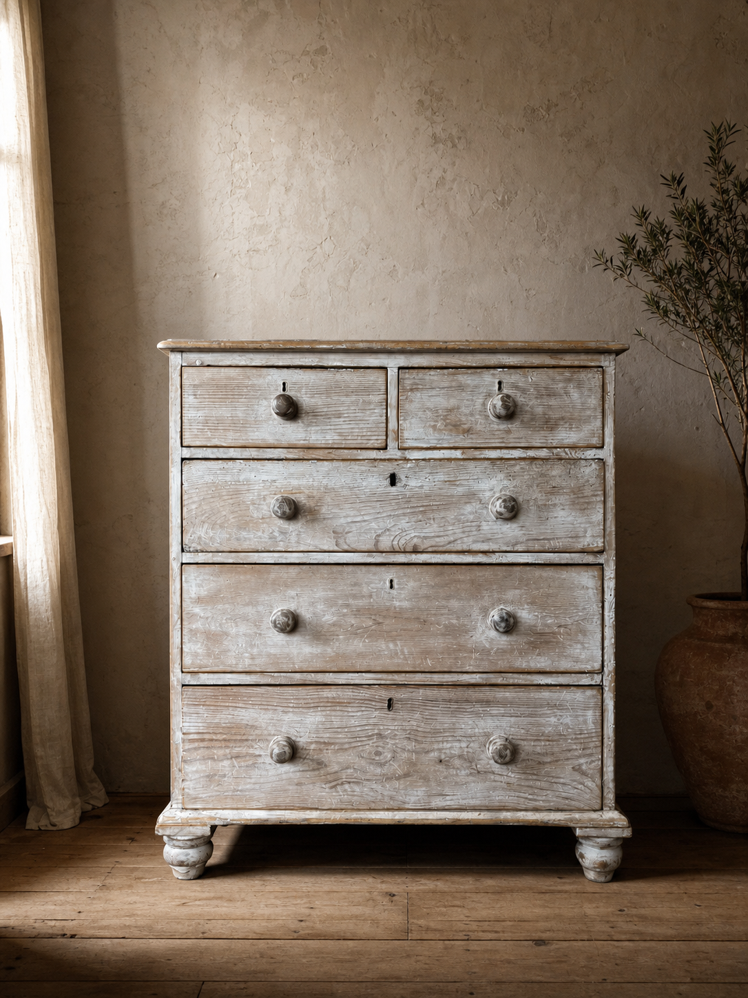 antique white washed european pine chest of drawers 19th century.png
