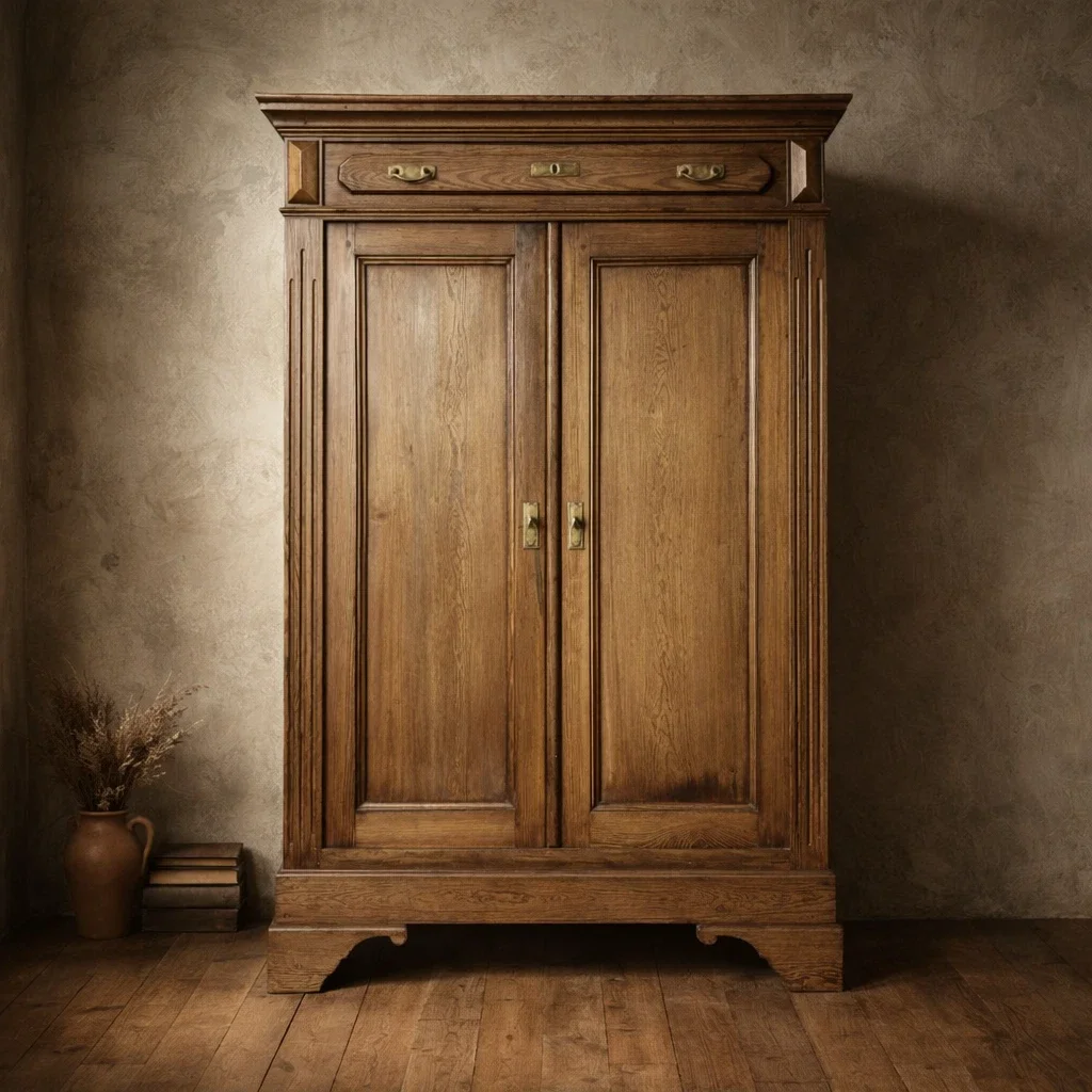 Large Antique Pitch Pine Cupboard Cabinet Larder Armoire