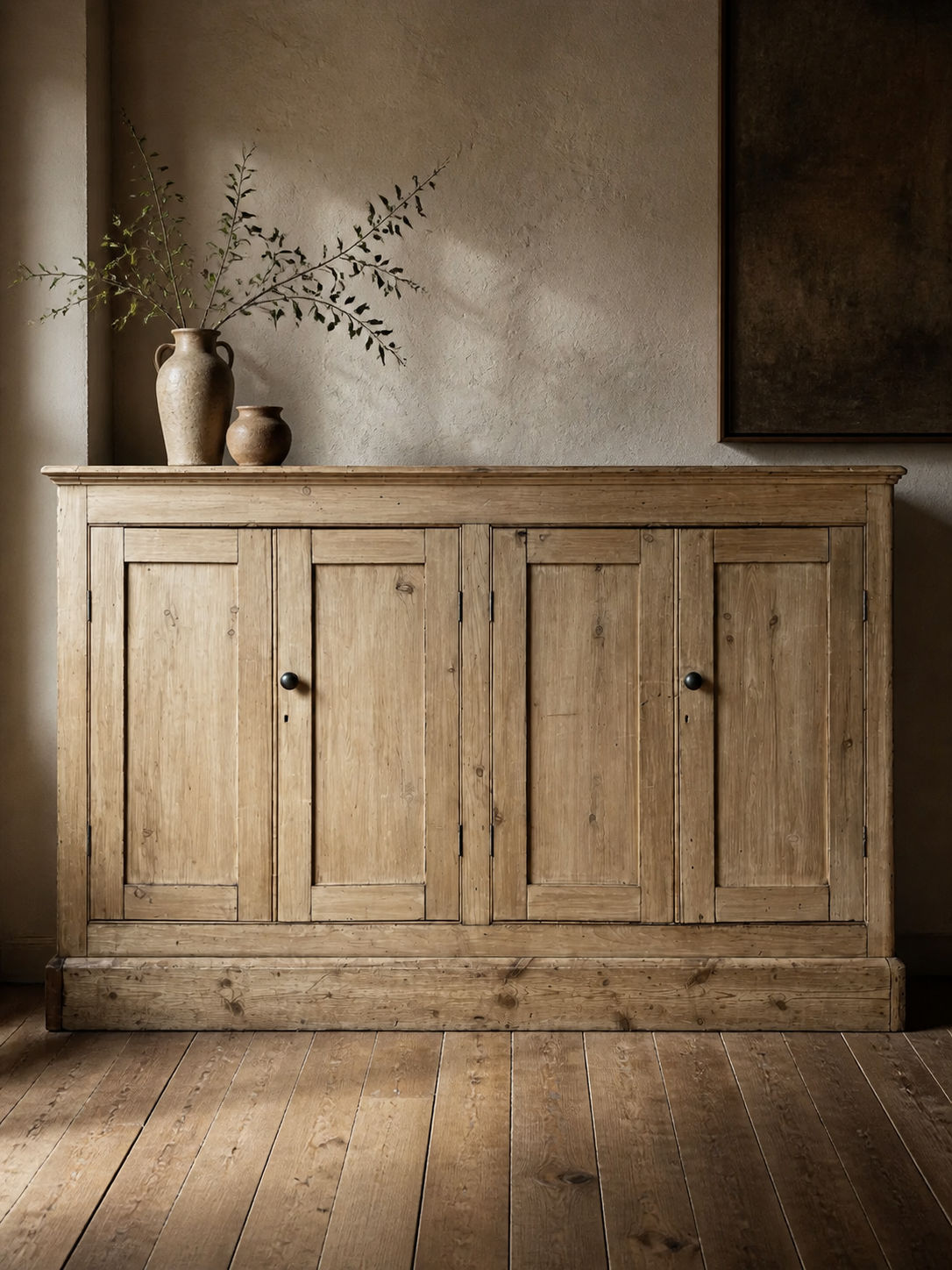 very large stripped victorian pine school cupboard.png