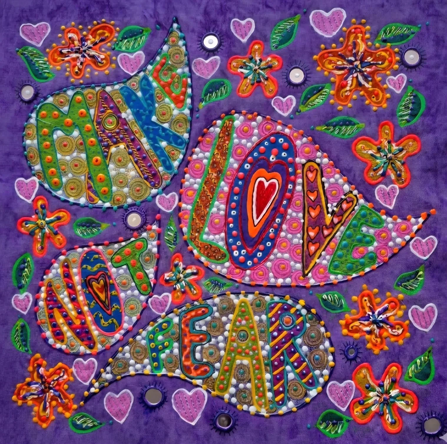 CHOOSE LOVE, NOT FEAR
This paisley design pays homage to the 1960s, reminding us that love is innate while fear is learned. Ralph Waldo Emerson once wrote that fear ‘defeats more people than any other thing in the world.’ Yet, when we see ourselves i