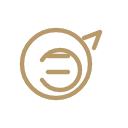 Logo d'un symbole de genre masculin stylisé, avec un cercle et une flèche pointant vers le haut à droite.