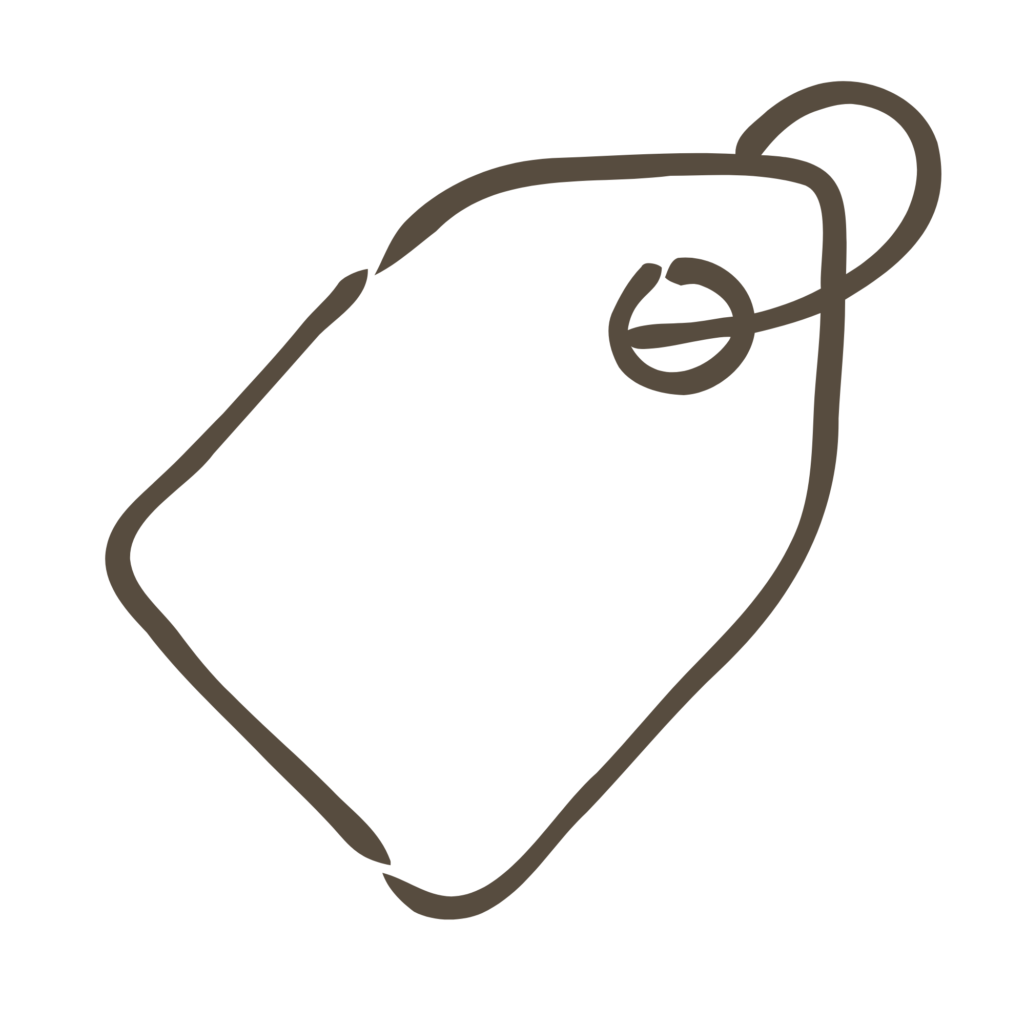 Ceci est un dessin minimaliste d'une étiquette ou d'une pochette de bagage avec une boucle pour la fermeture.