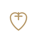 Cœur stylisé avec un symbole de croix à l'intérieur