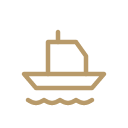 Bateau flottant sur l'eau, illustration simple