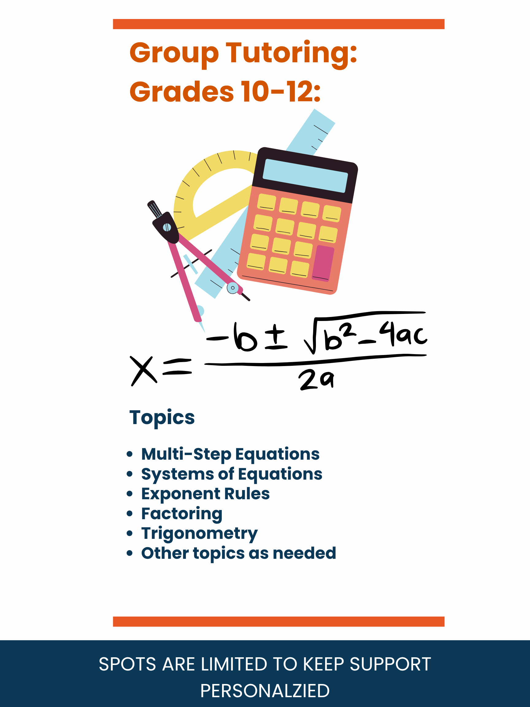 Option F: Small Group Tutoring (Grades 10-12)
