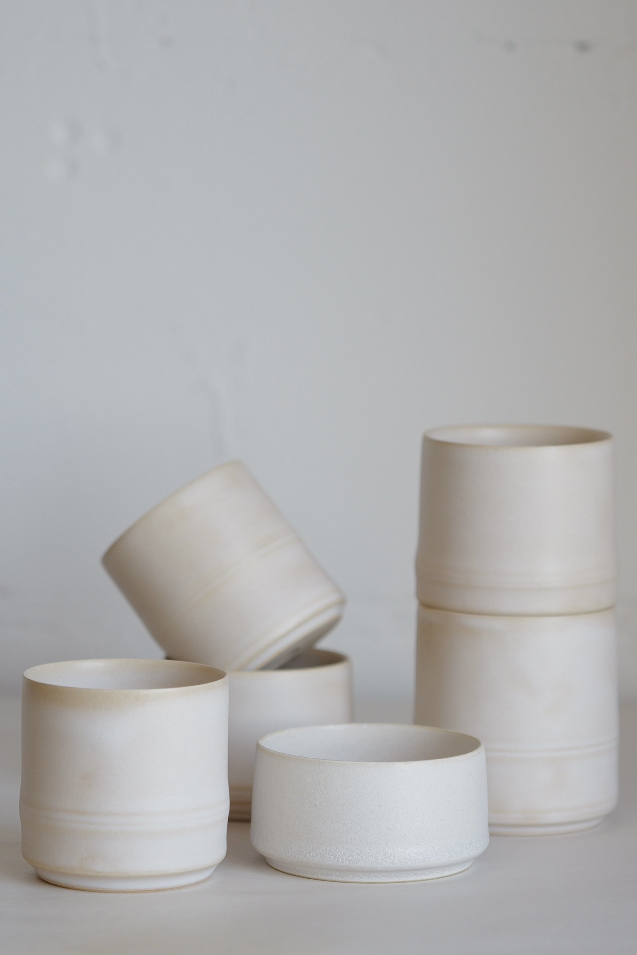 Pear white bamboo cups