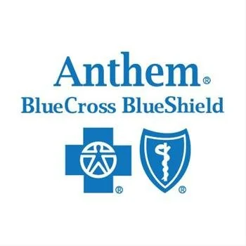 Anthem and BlueCross BlueShield logos with medical symbols.