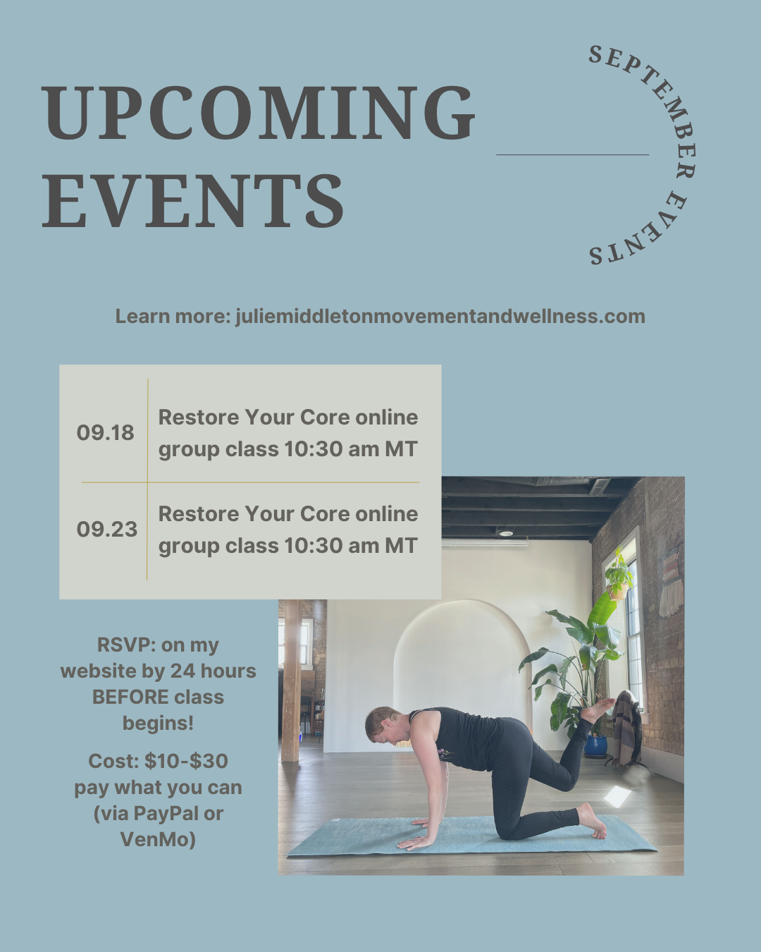 Restore Your Core® Group Movement Class - Online