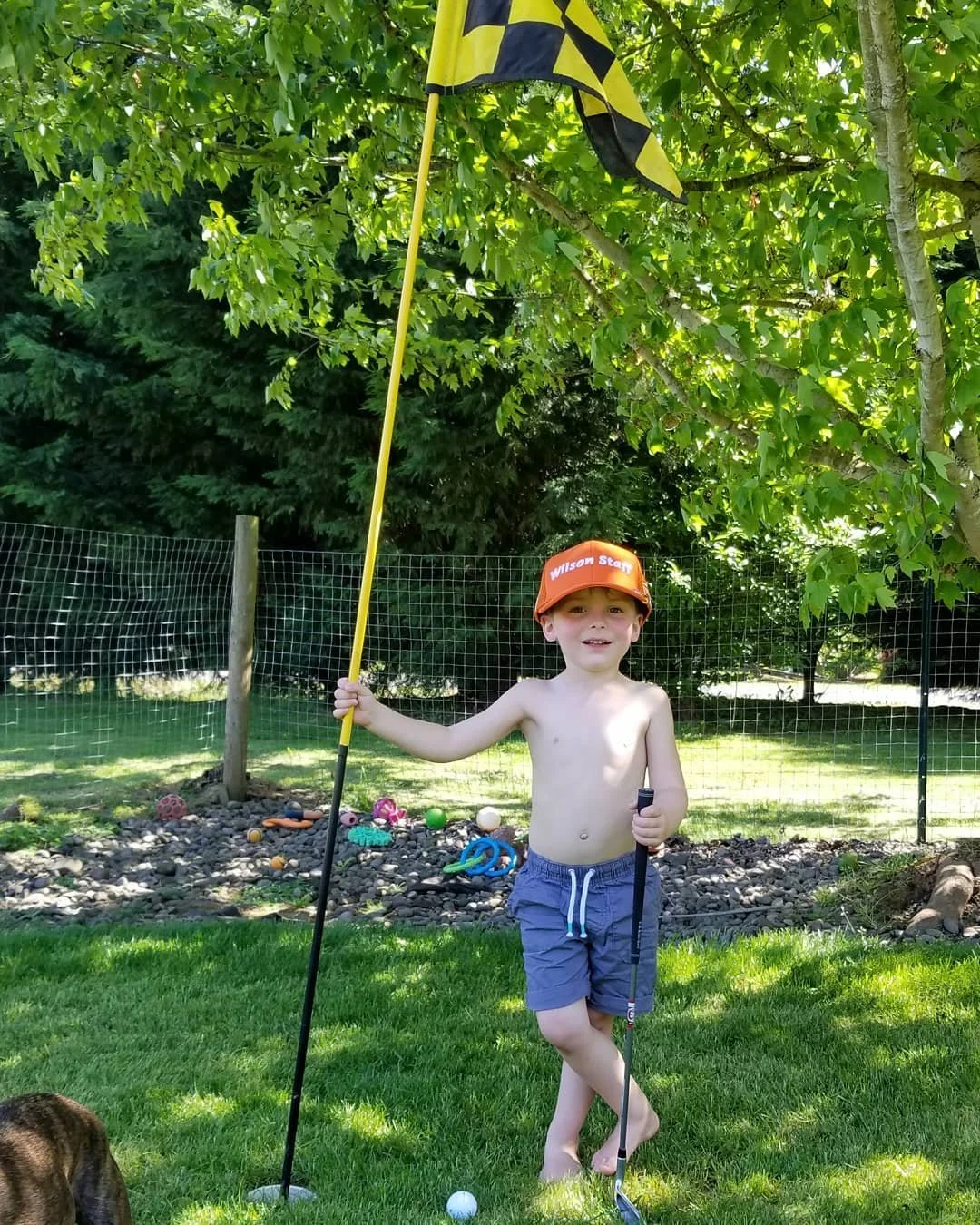 Mother's day backyard Golf #greenleagolf #puttchipanddrive