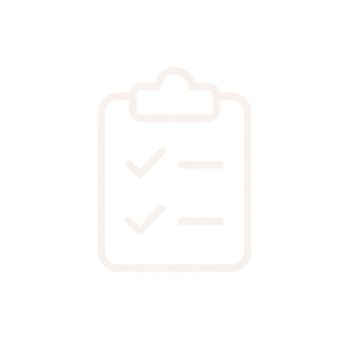 Checklist icon with two checkmarks on a clipboard.