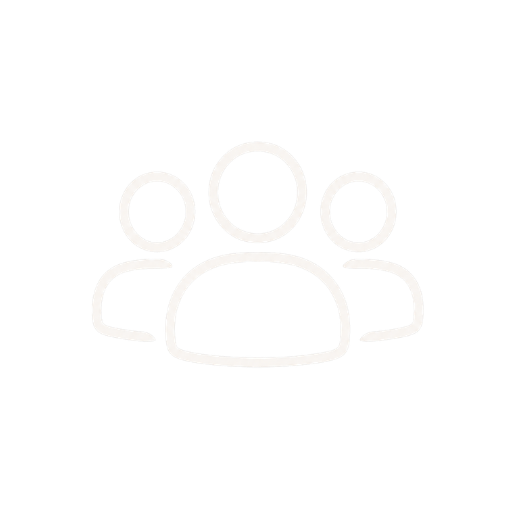 Icon of four people with one larger figure in the front and three smaller figures behind, depicted with white outlines on a black background.
