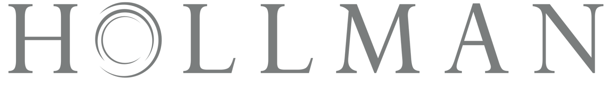 The logo for Holliman, featuring large gray capital letters spelling 'HOLLIMAN' with a stylized circle inside the letter 'O'.