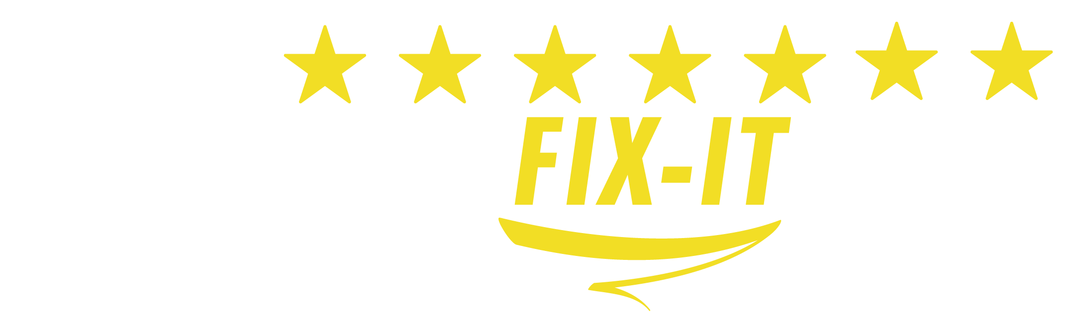 Graphic design with text that says "Elect LA MESAS' FIX-IT LADY" along with seven gold stars, a smiley face, and a swoosh beneath the words.