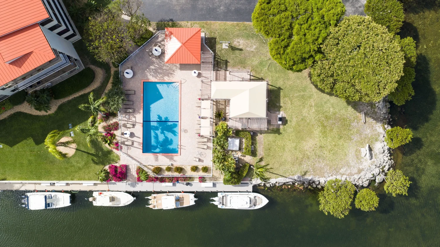 Tamarind Bay Club marina, pool, and waterfront views in Key Largo