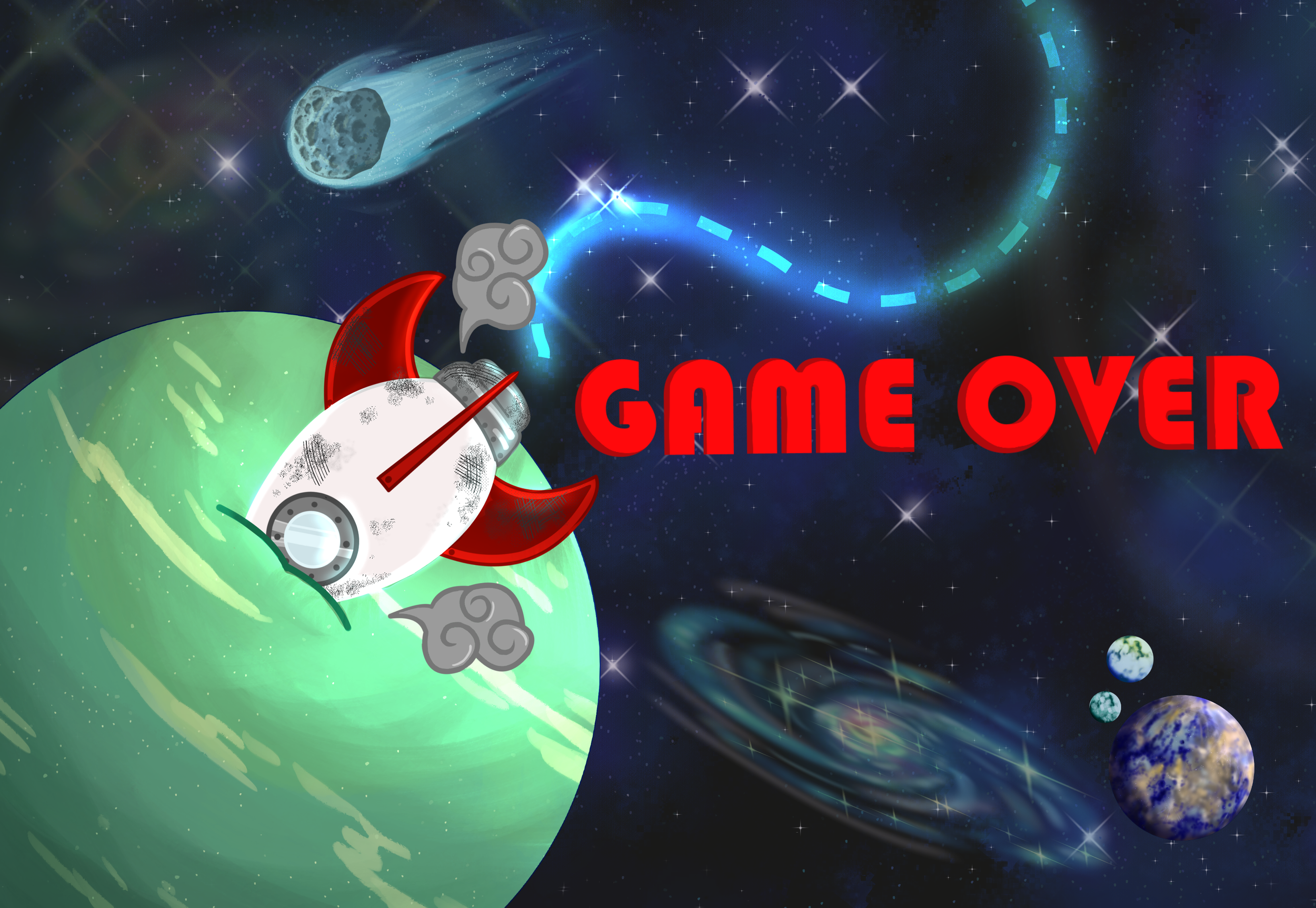 Cosmic Climb Game Over Screen for ASL Aspire