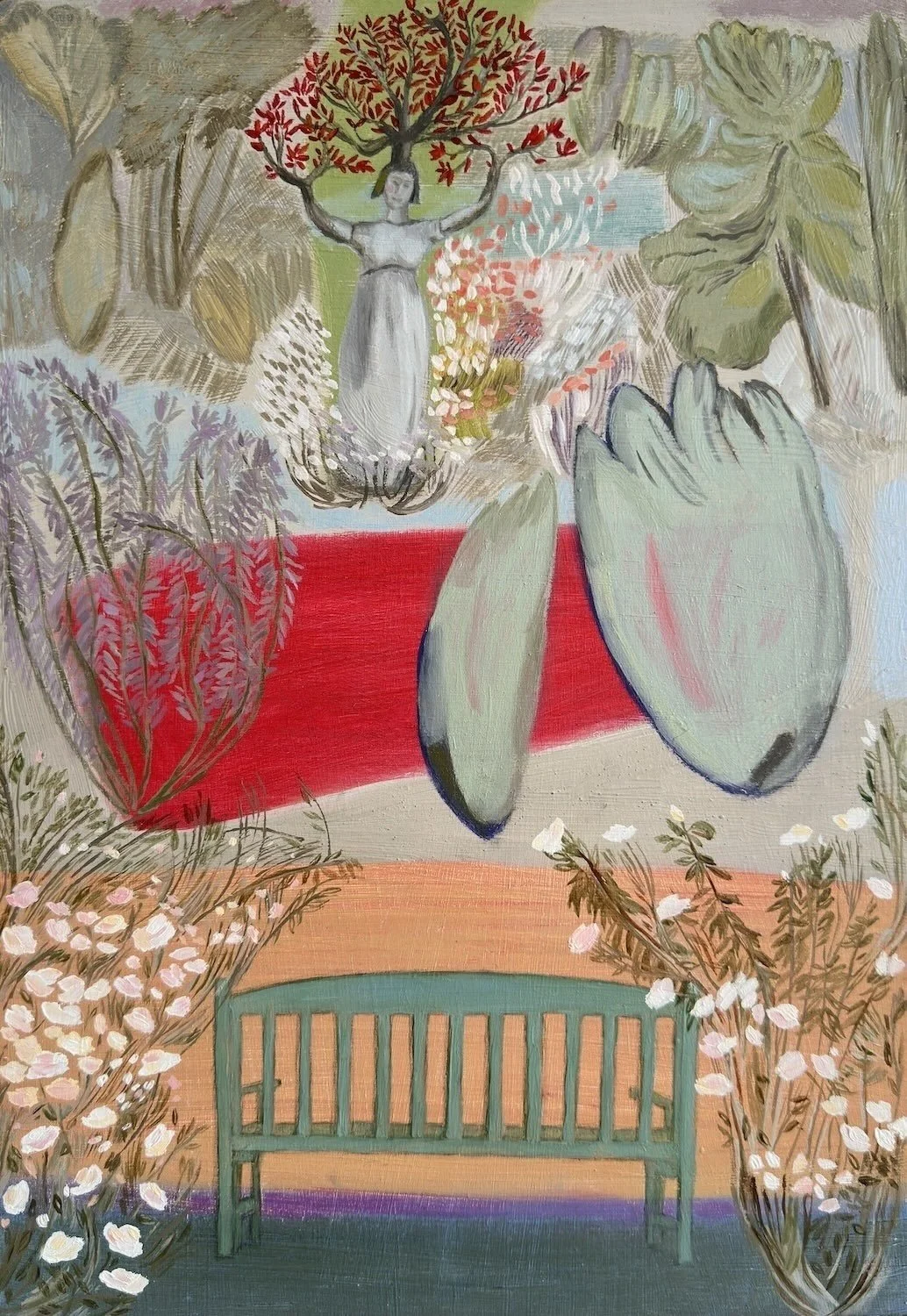 Statue of Daphne, 2022, oil on board, 36 x 25 cm