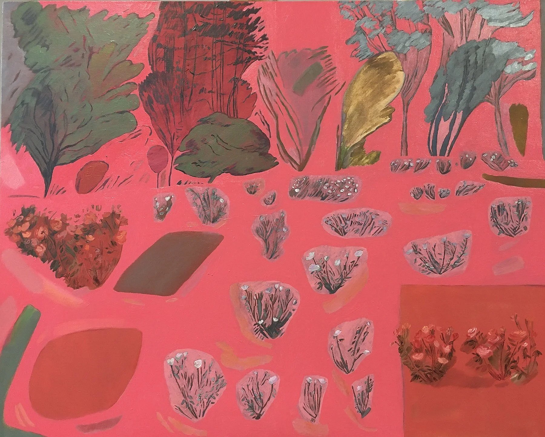 Pink Garden, oil on canvas, 81 x 99 cm