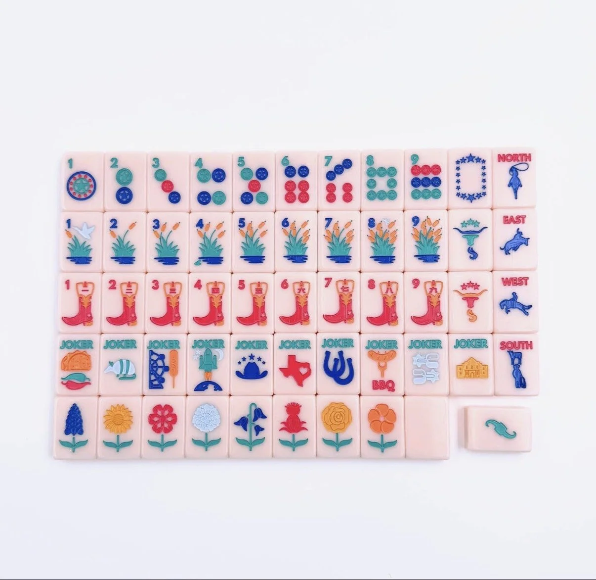 The Texas Series | American Mahjong with Lone Star Flair | Colorful Unique Tiles