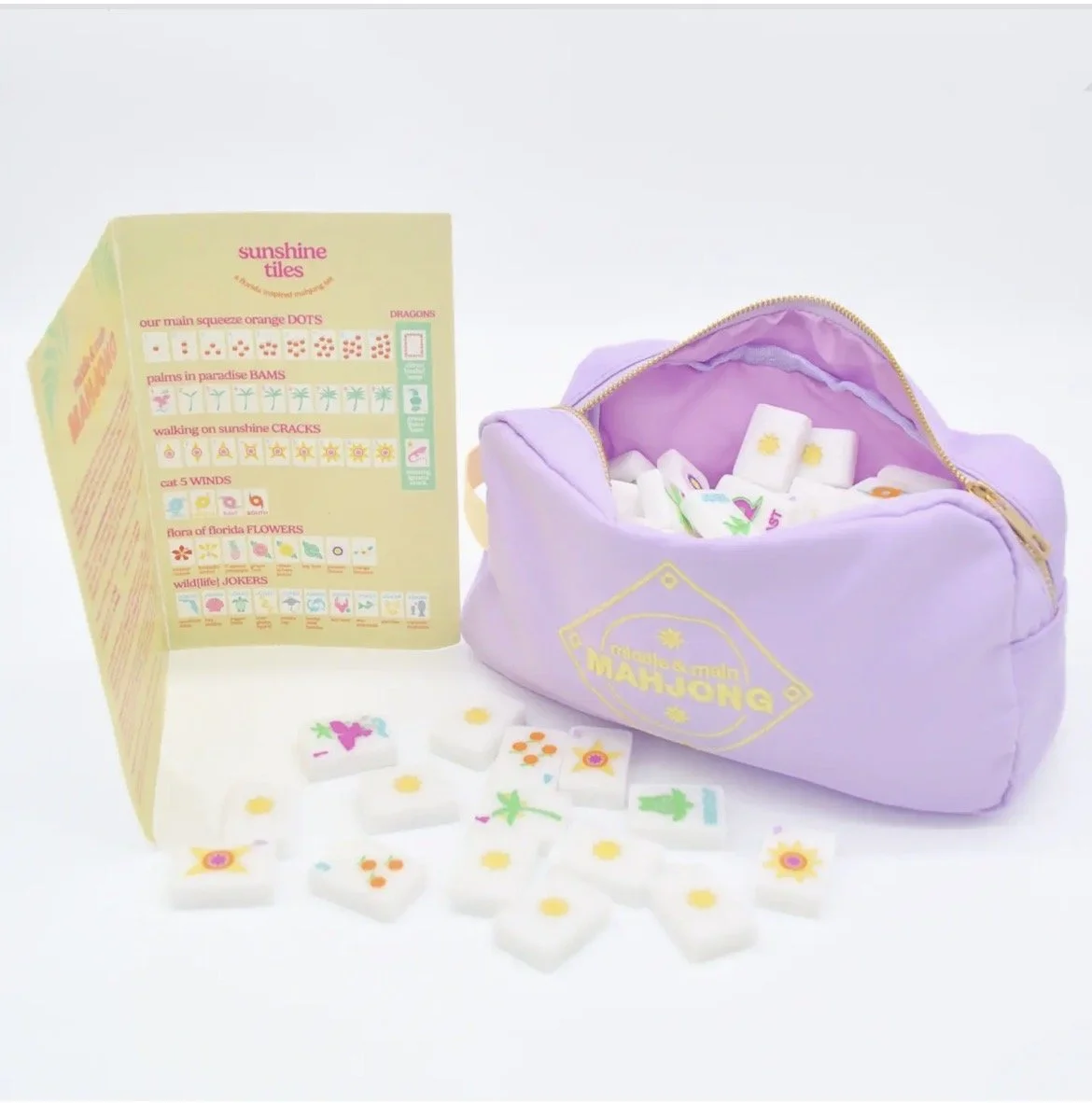 "Sunshine Tiles" Fl Inspired Mahjong Set