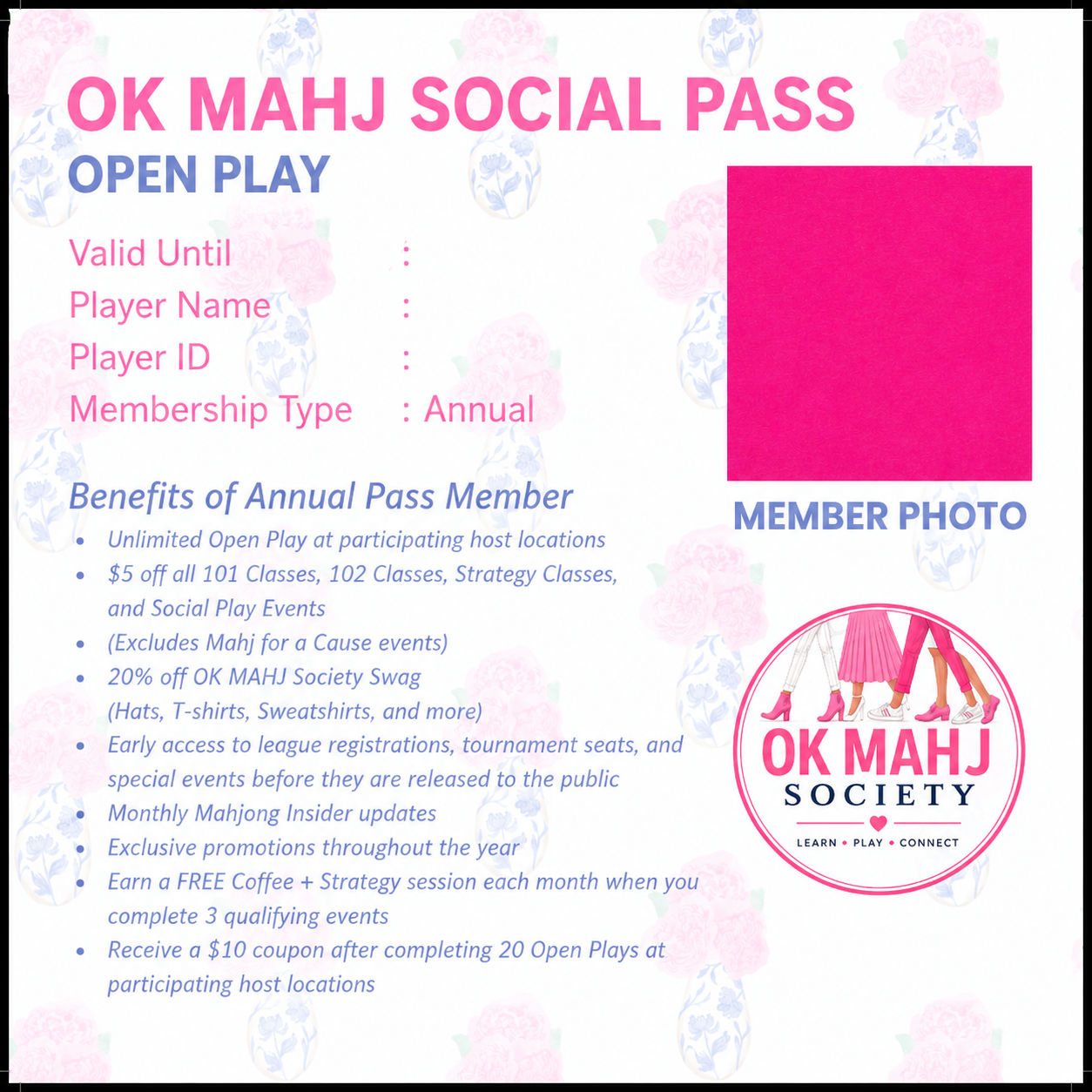 OK Mahj Society Pass - Annual Pass